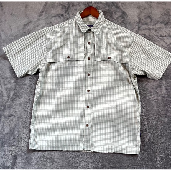 Patagonia Other - Patagonia Island Hopper Fishing Shirt Mens Large Green Plaid Angling Outdoors SS